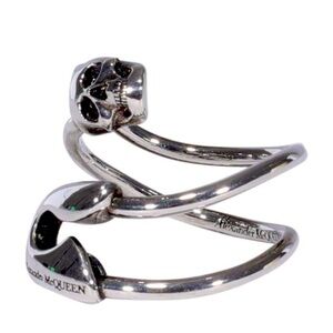 Alexander McQueen Skull Safety Pin Ring
